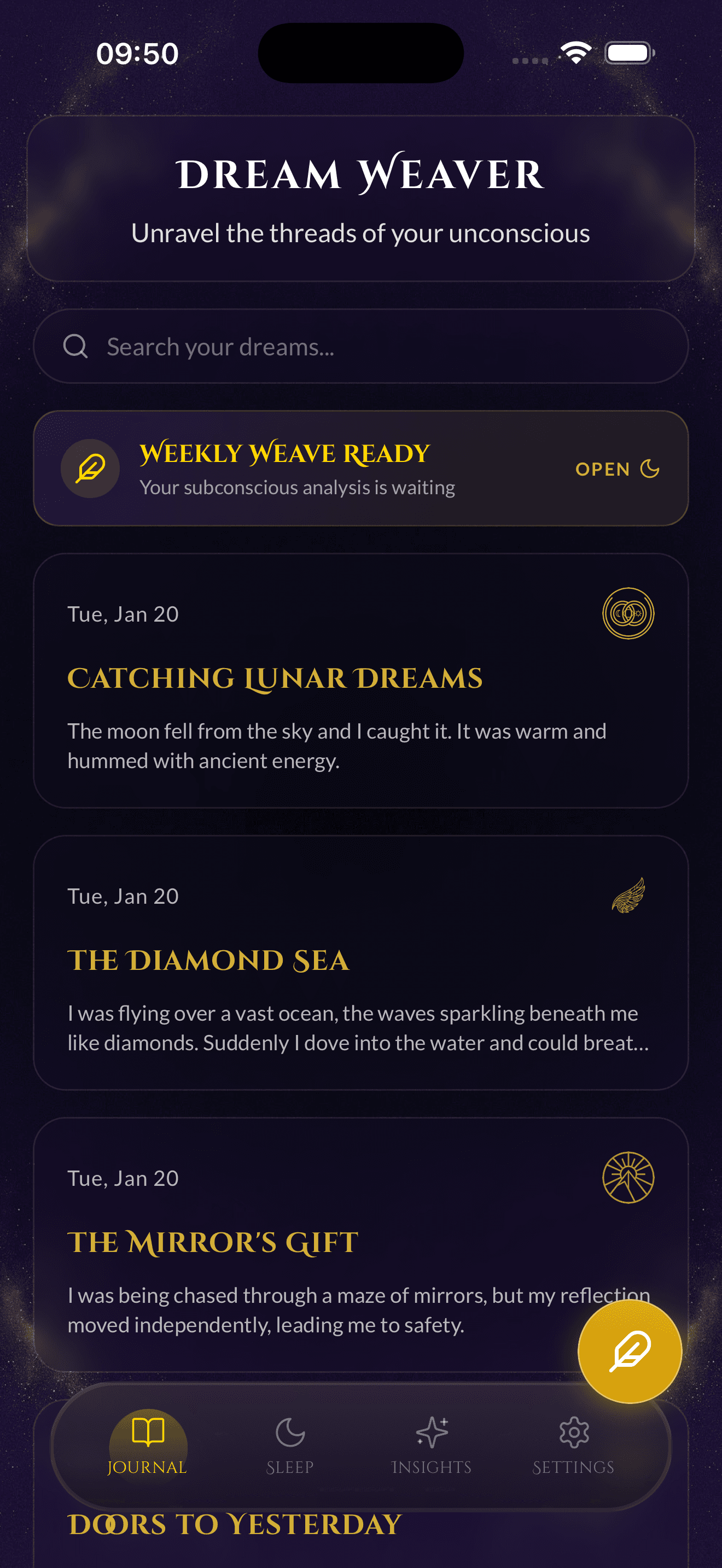 Dream Journal with Voice Recording