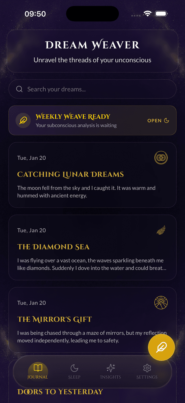 Dream Weaver App Screenshot