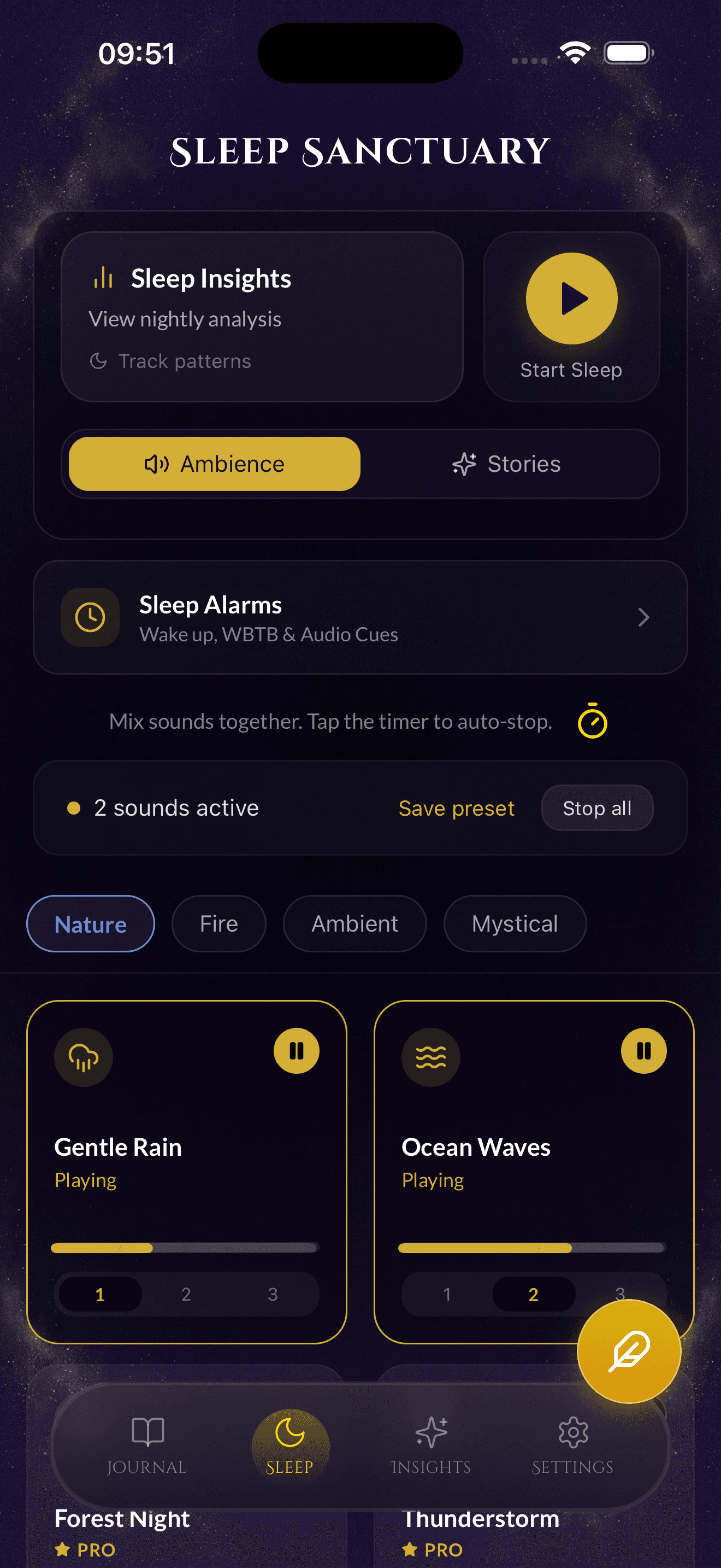 Ambient Sleep Sounds Mixer