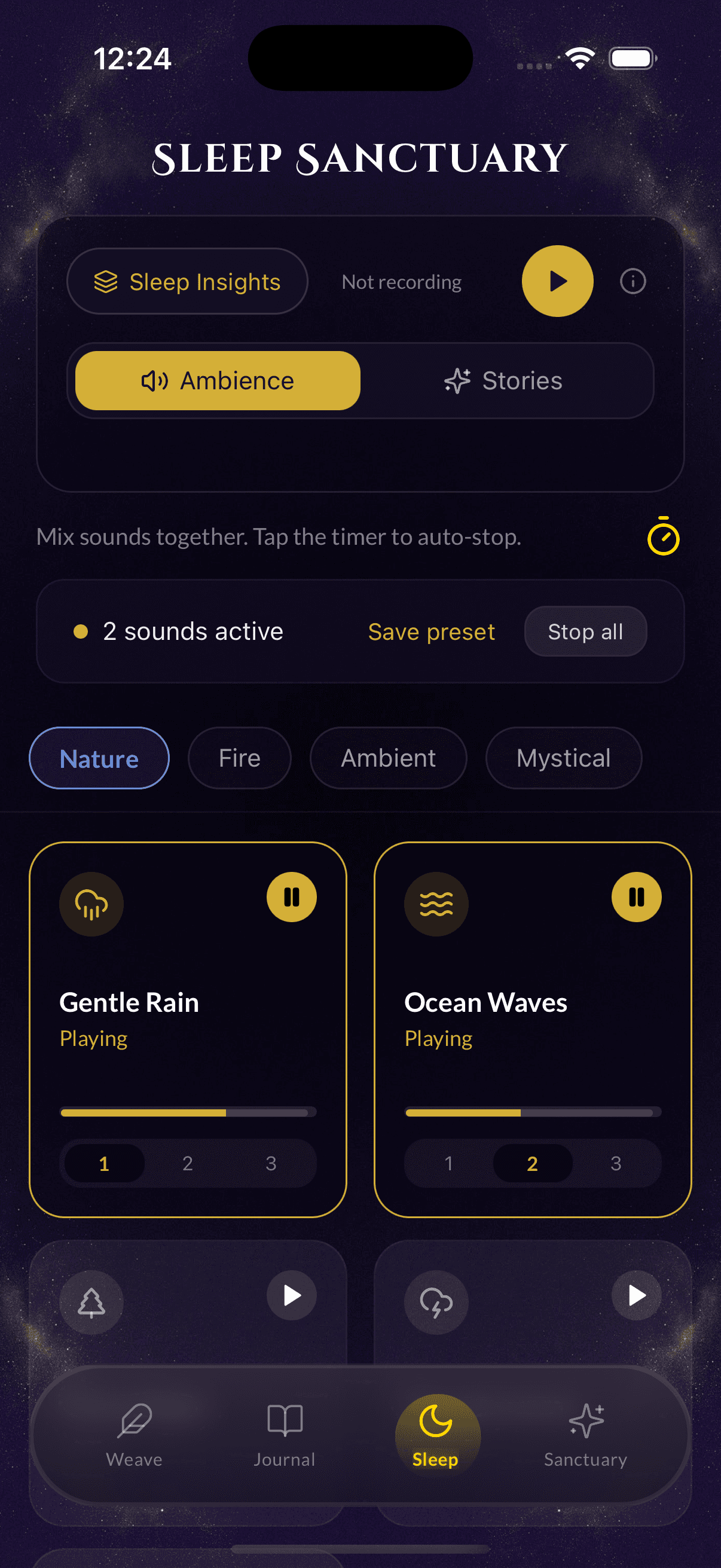 Ambient Sleep Sounds Mixer